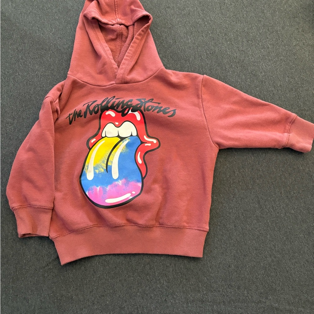 The Rolling Stones Red Sweatshirt Vibrant Graphic Pullover, 4T
